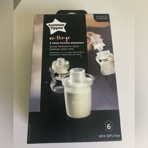 Brand new Tommee Tippee On-the-Go Infant Formula Dispensers - White/Clear